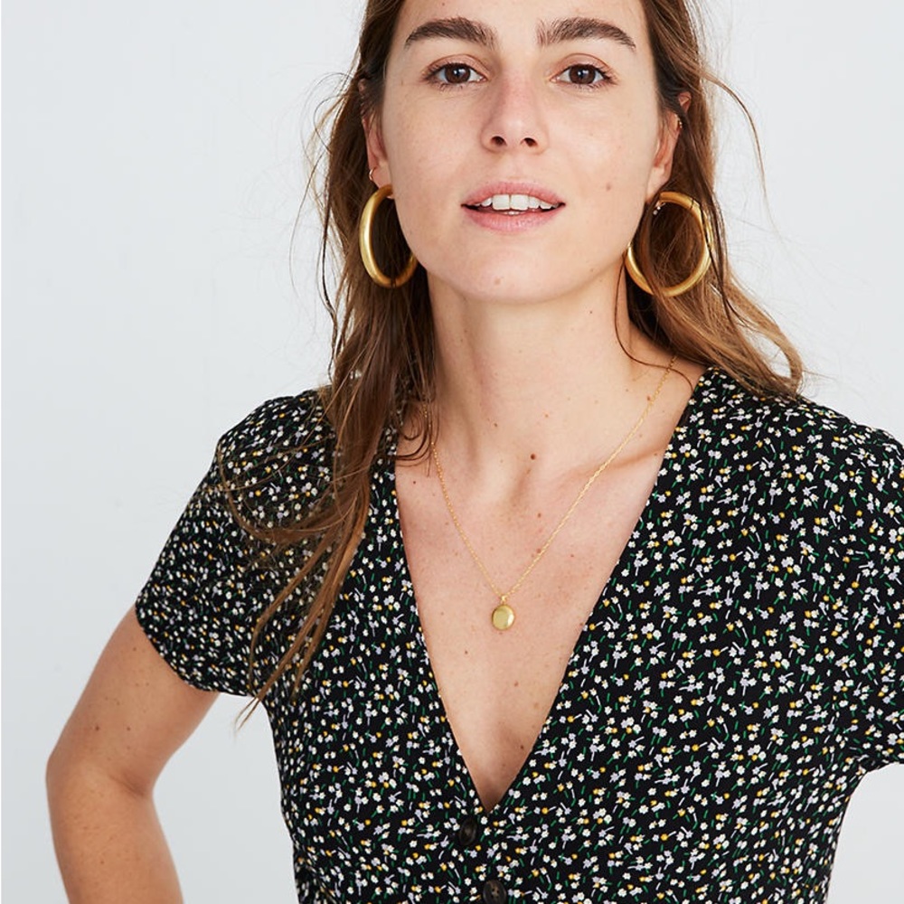 Made Well Button Wrap Dress in Playground Posies- size 4